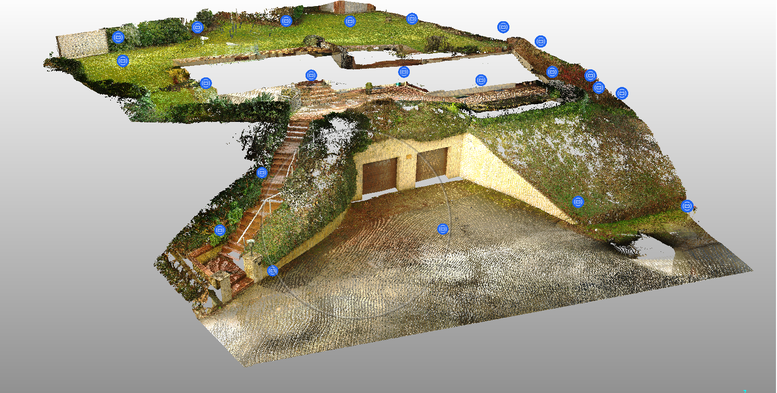3D-Laserscanning Referenzprojekt – Punktwolke Grundstück und Bestandsgebäude für Neubauplanung